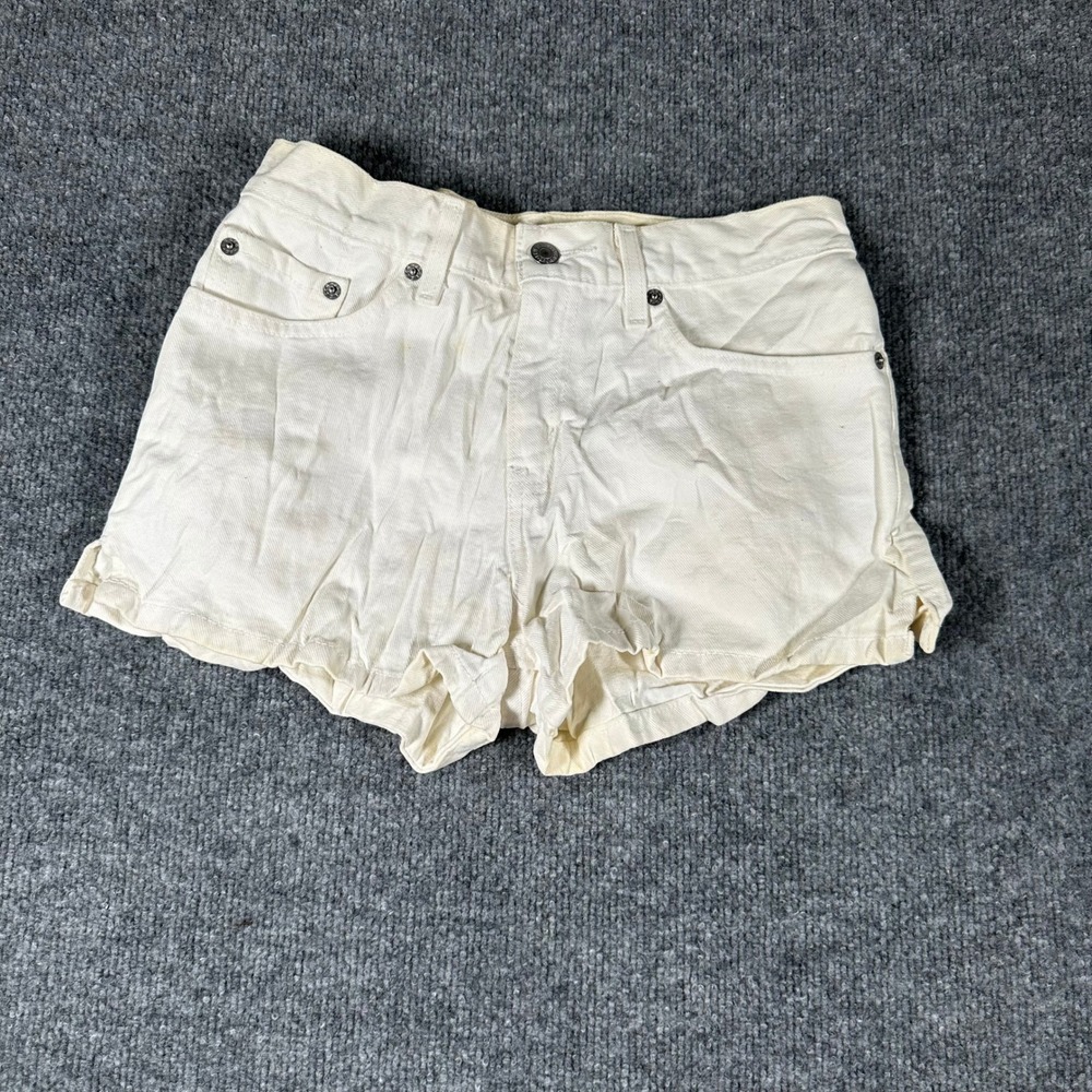 Levi's Shorts Womens Size 3 Cotton Cream High Waisted Denim Stained Casual